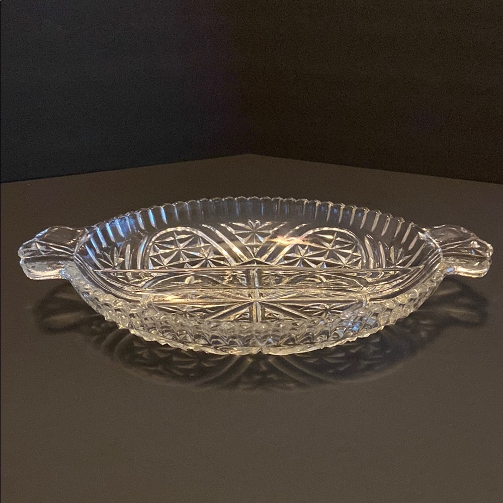 Vintage Relish Glass Serving Dish